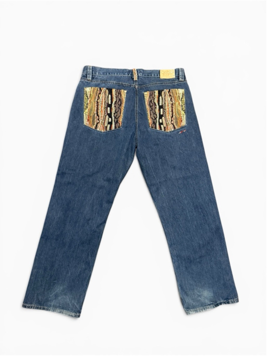 COOGI Other - Vtg Y2K COOGI Men’s Baggy Denim Jeans Multicolor Embroidered Pockets Sz 40x34